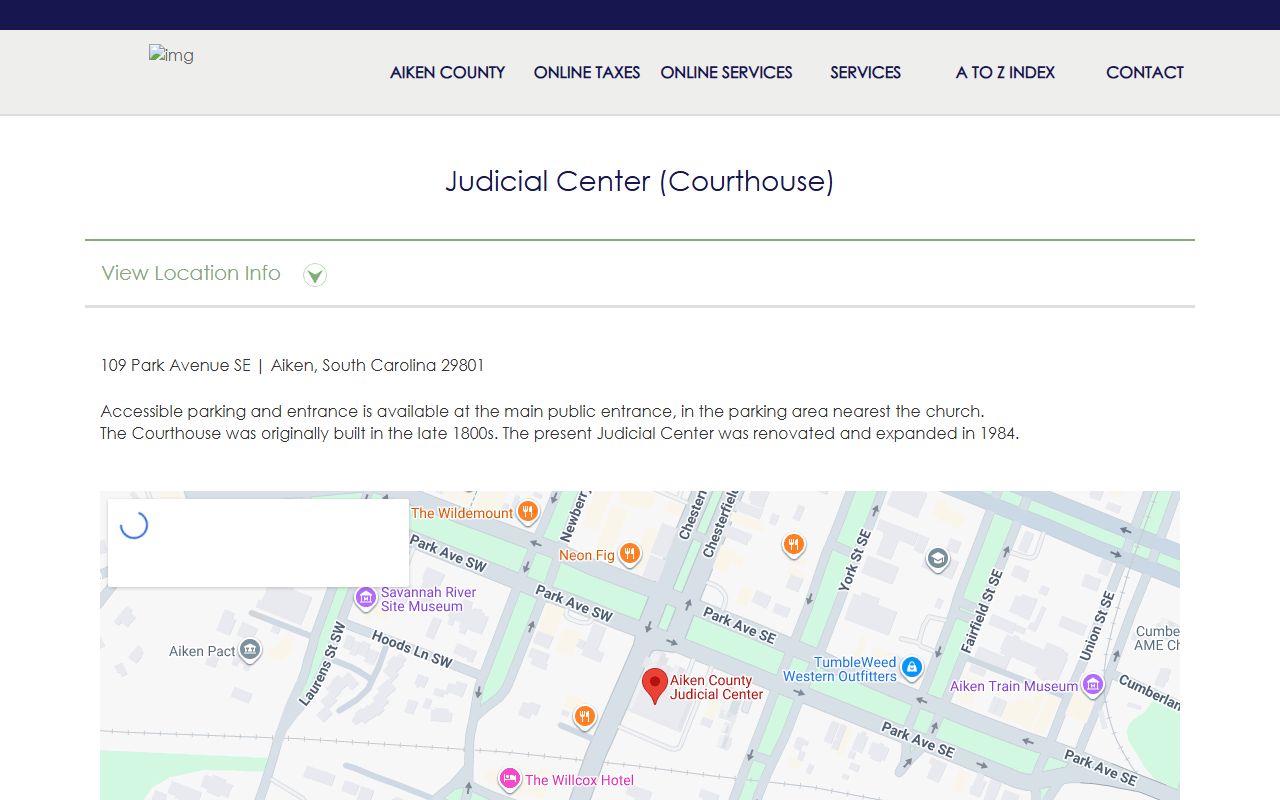 Aiken County court dockets Judicial Center location lookup