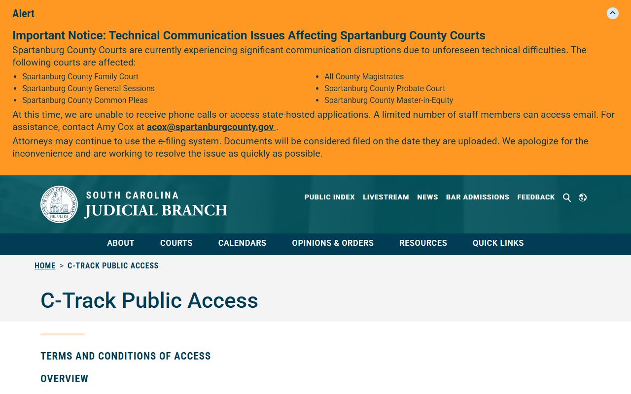 Aiken County court records appellate C-Track public access page