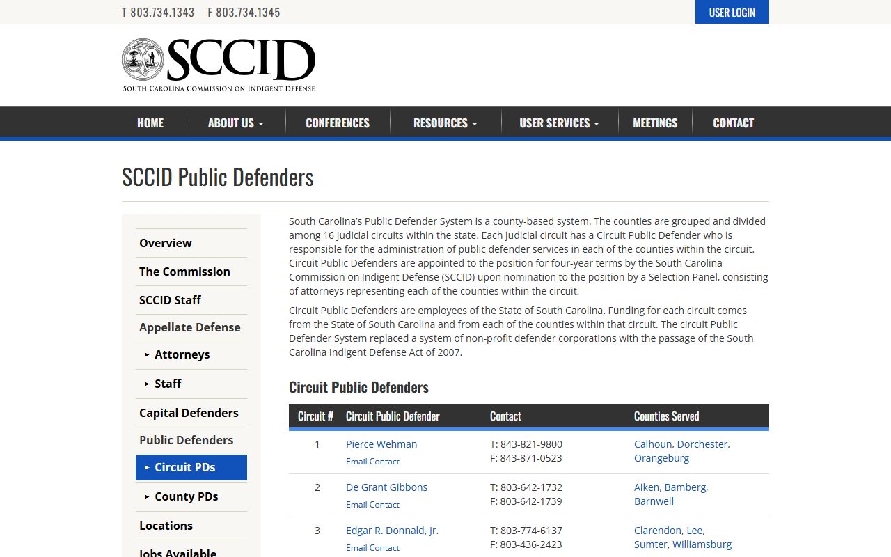 Aiken County criminal court records SCCID circuit public defender list