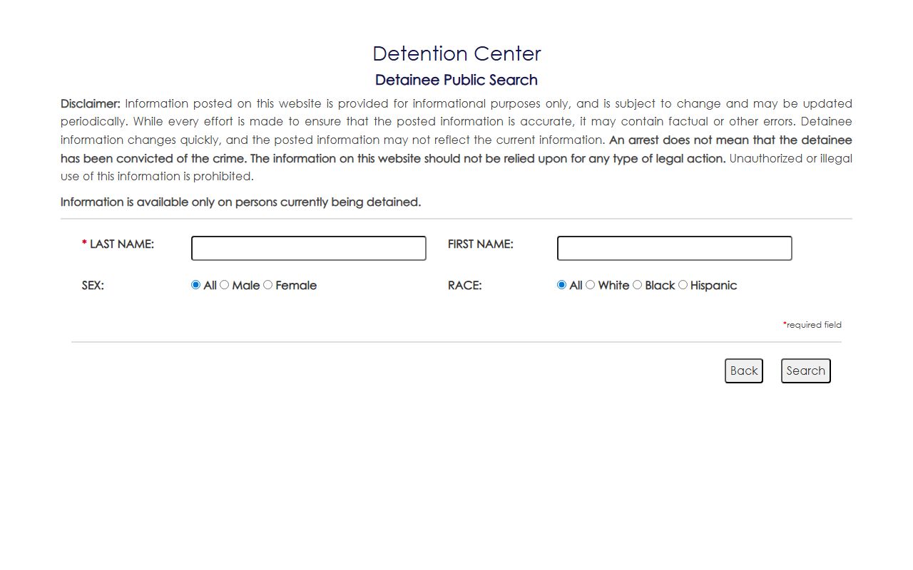 Aiken County inmate records detainee public search form